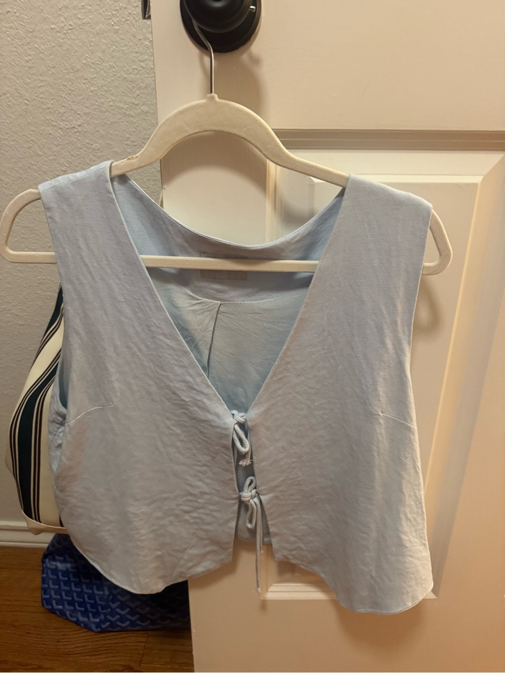 Blue Daily Drills Front Tie Top